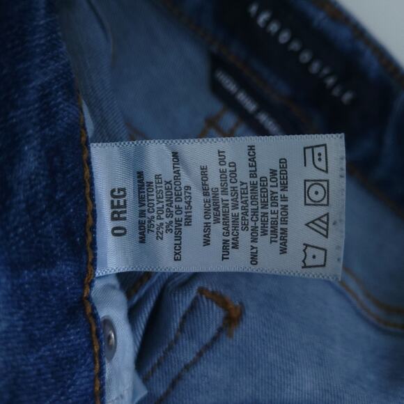 Aeropostale High Rise Jeggings Size 0 Blue Jeans Distessed Skinny Pants - Picture 5 of 5